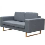 2-Seater Sofa Fabric Light Grey
