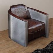 Tub Chair Dark Brown Real Leather