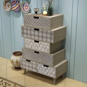 Side Cabinet 6 Drawers Grey