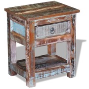 Side Table with 1 Drawer Solid Reclaimed Wood 