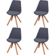 Dining Chairs 4 pcs Dark Grey Fabric