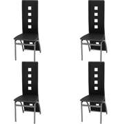Dining Chairs 4 pcs Black Faux Leather