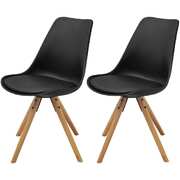 Dining Chairs 2 pcs  Black Faux Leather