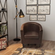 Armchair Brown Faux Leather