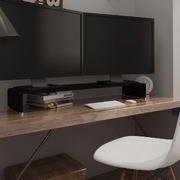 TV Stand/Monitor Riser  Glass Black 