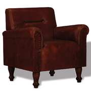Armchair Brown Real Leather