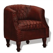 Armchair Brown Real Leather
