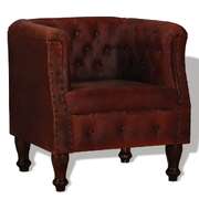 Armchair Brown Real Leather