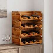 Wine Racks 4 pcs for 16 Bottles Solid Reclaimed Wood