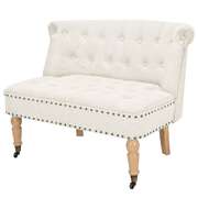 Loveseat Fabric White