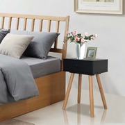 Bedside Tables 2 pcs Solid Pinewood Black