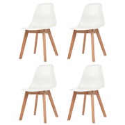 Dining Chairs 4 pcs White Plastic