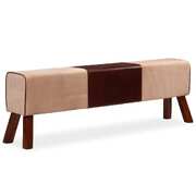 Bench Genuine Leather and Canvas Beige and Brown 