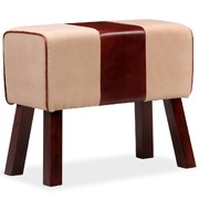 Bench Genuine Leather and Canvas Beige and  Brown 