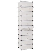Interlocking Shoe Organiser with 10 Compartments White
