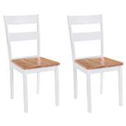 Dining Chairs 2 pcs White Solid Rubber Wood