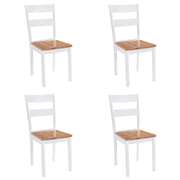 Dining Chairs 4 pcs White Solid Rubber Wood