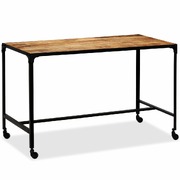 Dining Table Solid Mango Wood and Steel 120x60x76 cm