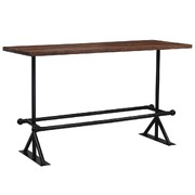 Bar Table Solid Reclaimed Wood Dark Brown