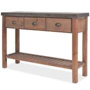 Console Table Solid Fir Wood 122x35x80 cm