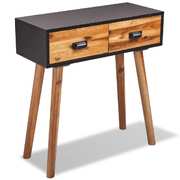 Console Table Solid Acacia Wood Black and brown