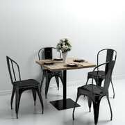 Bistro Table MDF and Steel Square Oak Colour
