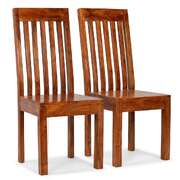 Dining Chairs 2 pcs Solid Wood with Sheesham Finish Modern