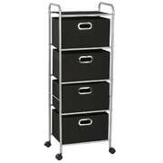Shelving Unit with 4 Storage Boes Steel and Non-woven Fabric