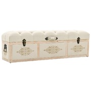 Storage Bench Durable Solid Wood and Fabric