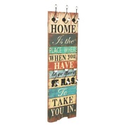 Wall-mounted Coat Rack with 6 Hooks HOME IS