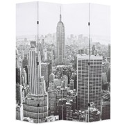 Folding Room Divider New York by Day Black White