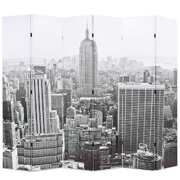 Folding Room Divider New York by Day Black and White