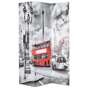 Folding Room Divider Black and White