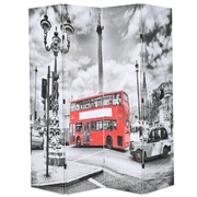 Folding Room Divider 160x180 cm London Bus Black and White