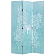 Folding Room Divider Privacy Butterfly Blue