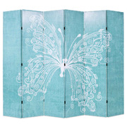 Folding Room Divider Butterfly Blue