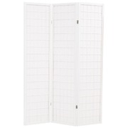 Folding 3-Panel Room Divider Japanese Style  White