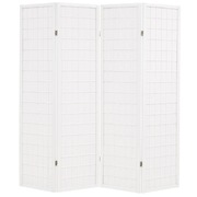 Folding 4-Panel Room Divider Japanese Style 160x170 cm White