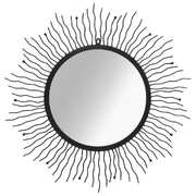 Wall Mirror Sunburst 80 cm Black