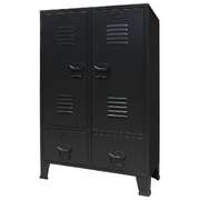 Wardrobe Metal Industrial Style Black