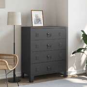 Chest of Drawers Metal Industrial Style Black