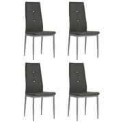 Dining Chairs 4 pcs Grey Leather