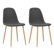 Dining Chairs 2 pcs Dark Grey Fabric