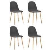 Dining Chairs 4 pcs Dark Grey Fabric