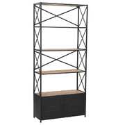 Bookcase Solid Firwood & Steel