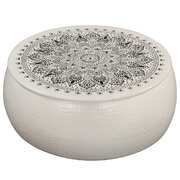 Coffee Table Hammered Aluminium  White