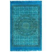 Kilim Rug Cotton with Pattern Turquoise