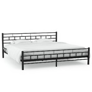 Bed Frame Black Metal 153x203 cm