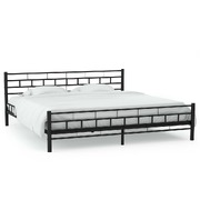 Bed Frame Black Metal 183x203 cm