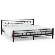 Bed Frame Black Metal 153x203 cm